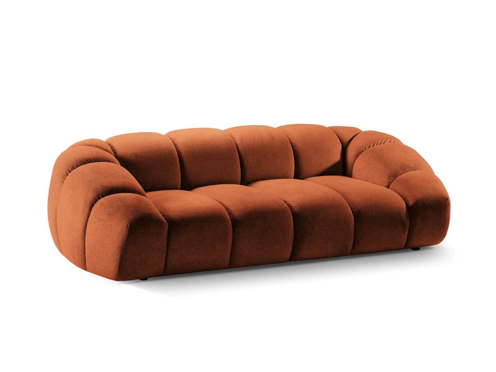 SOFA Diana aus Strukturierter Samt terrakotta 3 Sitzplätze - Terra cotta, Textil (114/72/234cm) - Micadoni