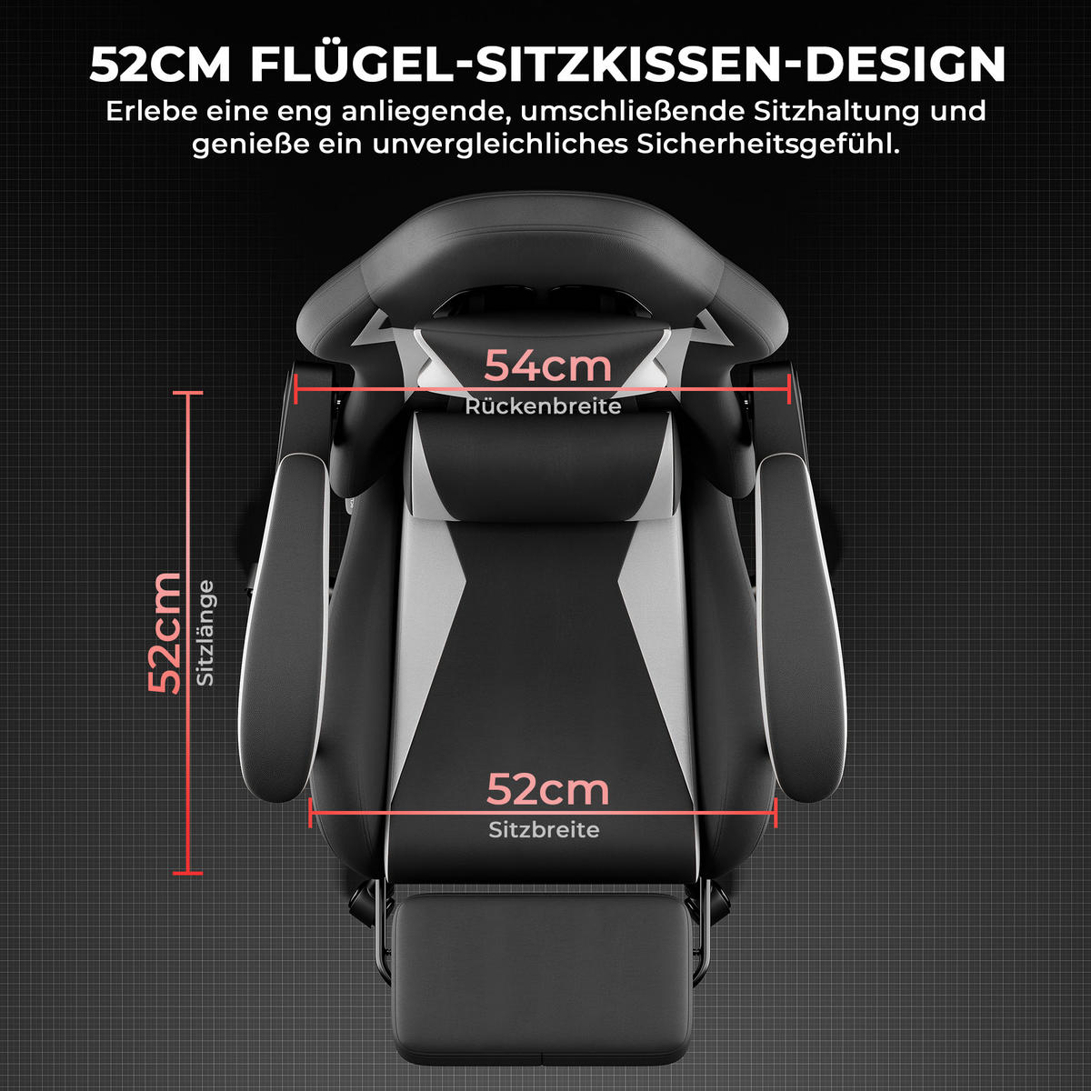 GAMINGSTUHL Schwarz-Weiß 58,5/63/120,5 cm - Schwarz, Metall (58.5/120.5/63cm) - PANGIVO
