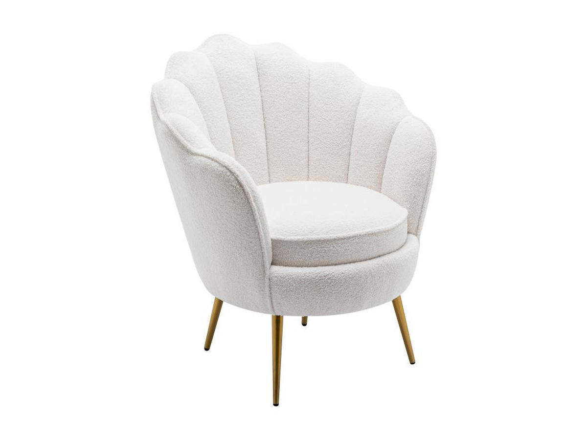MUSCHELSESSEL - Bouclé-Stoff - Weiß - LALEA - Weiß, Textil (73/88/76cm) - Vente-Unique