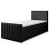 BOXBETT ARION 100 100x200 cm mit Matratze und Topper, H2+H3 - Schwarz - Schwarz, Holz (100/200cm) - MASSENO
