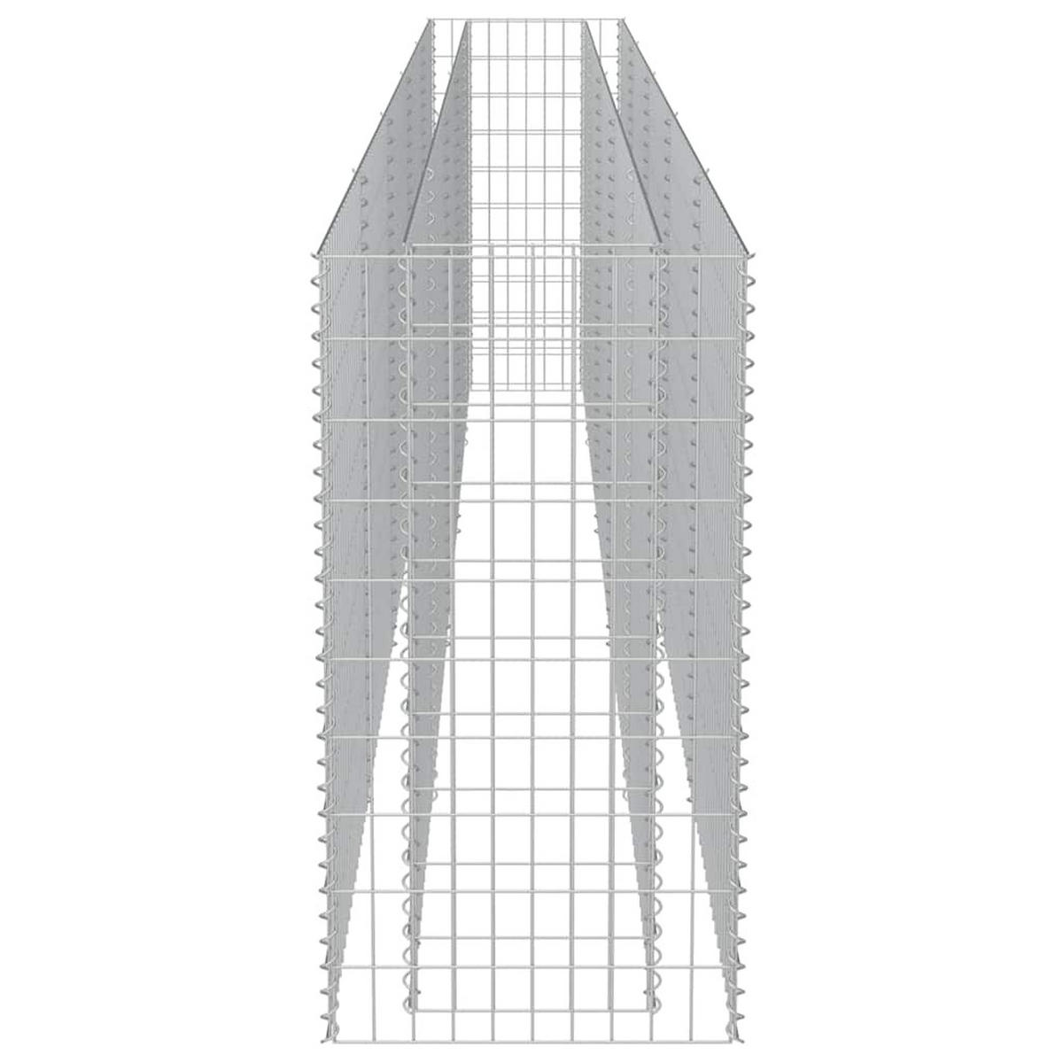 GABIONEN Hochbeet ROON aus Stahl | 450x50x100cm | Steinkorb Gabionengitter - Silberfarben, Metall (450/100/50cm) - DELUKE