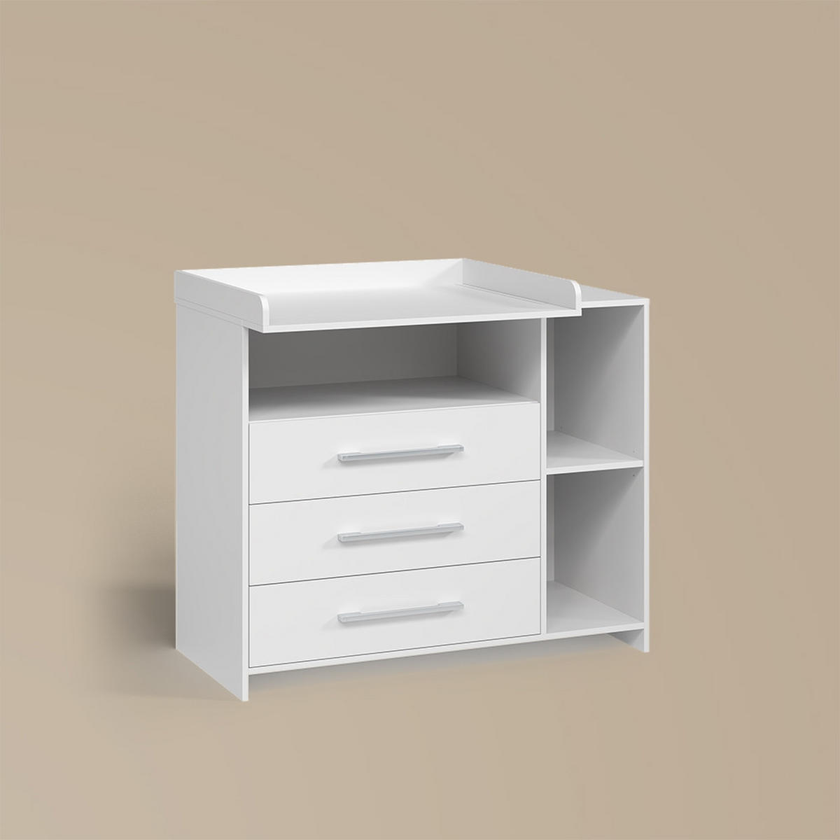 WICKELKOMMODE Torino Weiß mit Schubladen - Weiß, Holzwerkstoff (113/100/53cm) - Livinity®