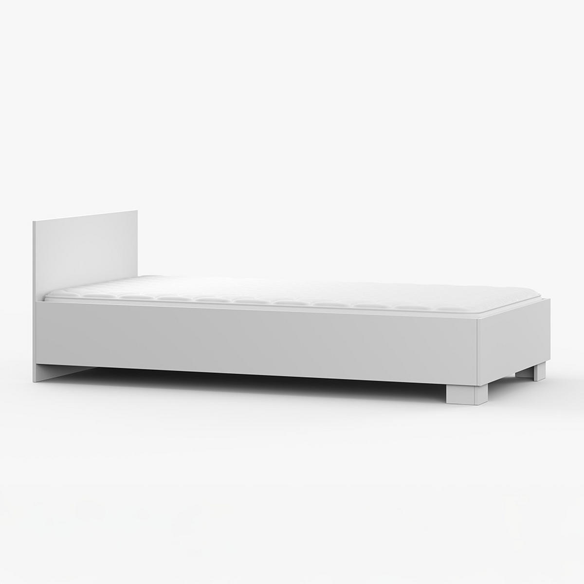 BETT 90×200 JONAS I 36 Weiß/Weiß - Weiß, Holzwerkstoff - imoebel24
