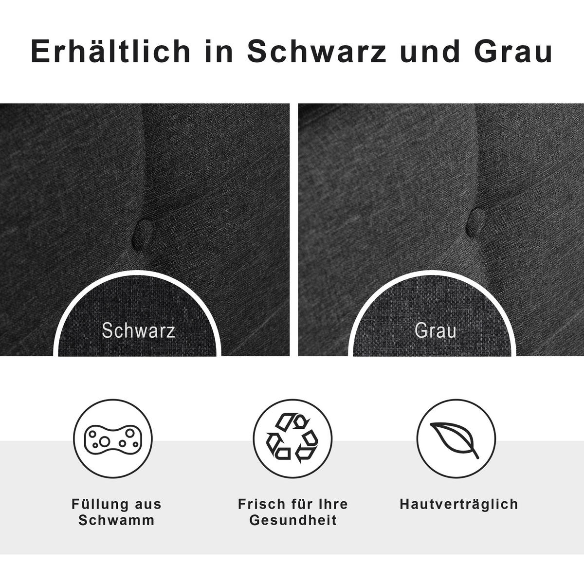 POLSTERBETT 90/200 cm mit Matratze LED-Beleuchtung, 2 Schubladen, verstellbarem Kopfteil, Schwarz - Schwarz, Textil - Redom