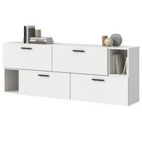 SIDEBOARD weiß 176 cm, Kommode hängend / stehend - Schwarz/Weiß, Holzwerkstoff/Kunststoff (176/65/34cm) - Inn.Furn