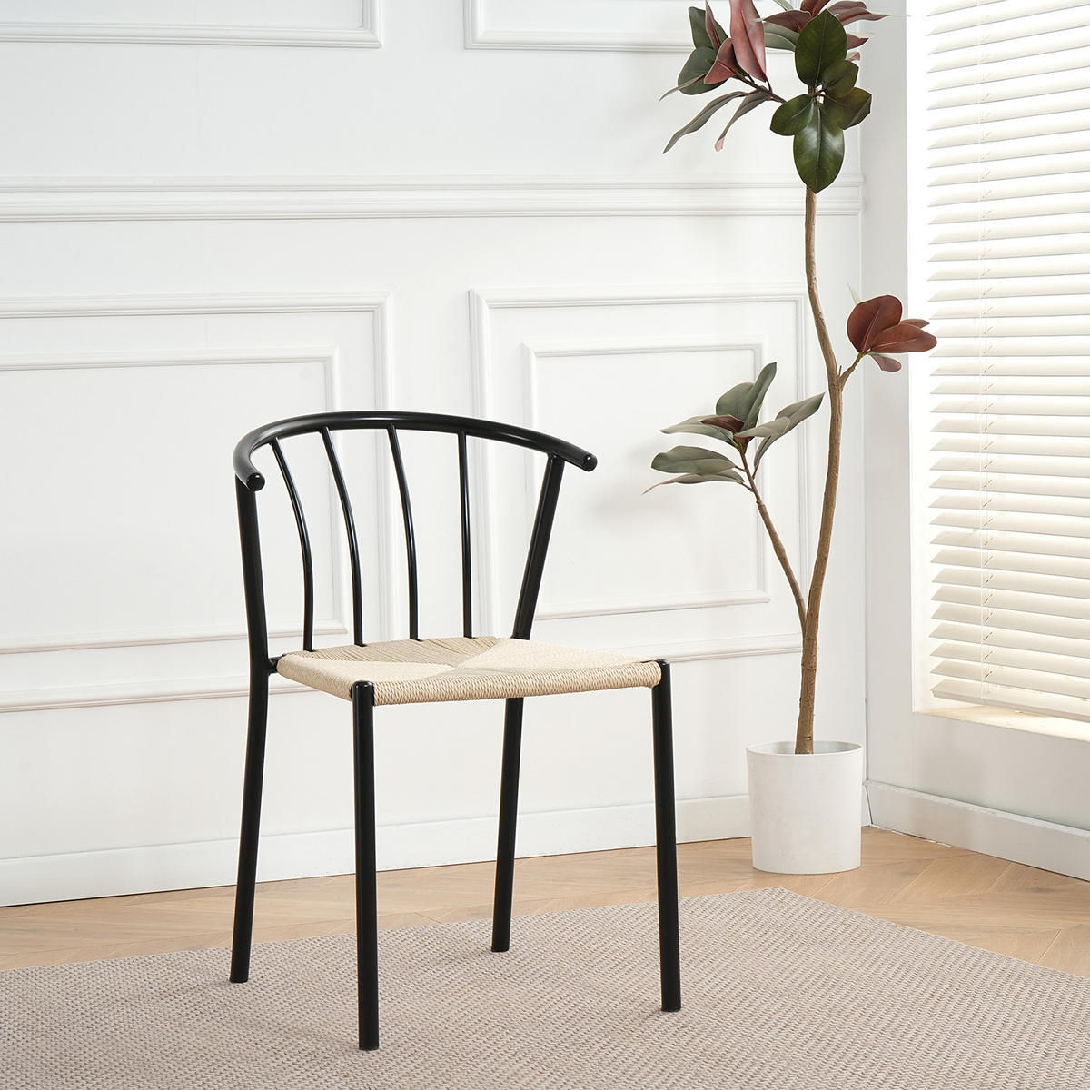 ESSZIMMERSTUHL - 2er-Set - Eisen - Beige/Schwarz, Kunststoff/Textil (52/78/51cm) - home24