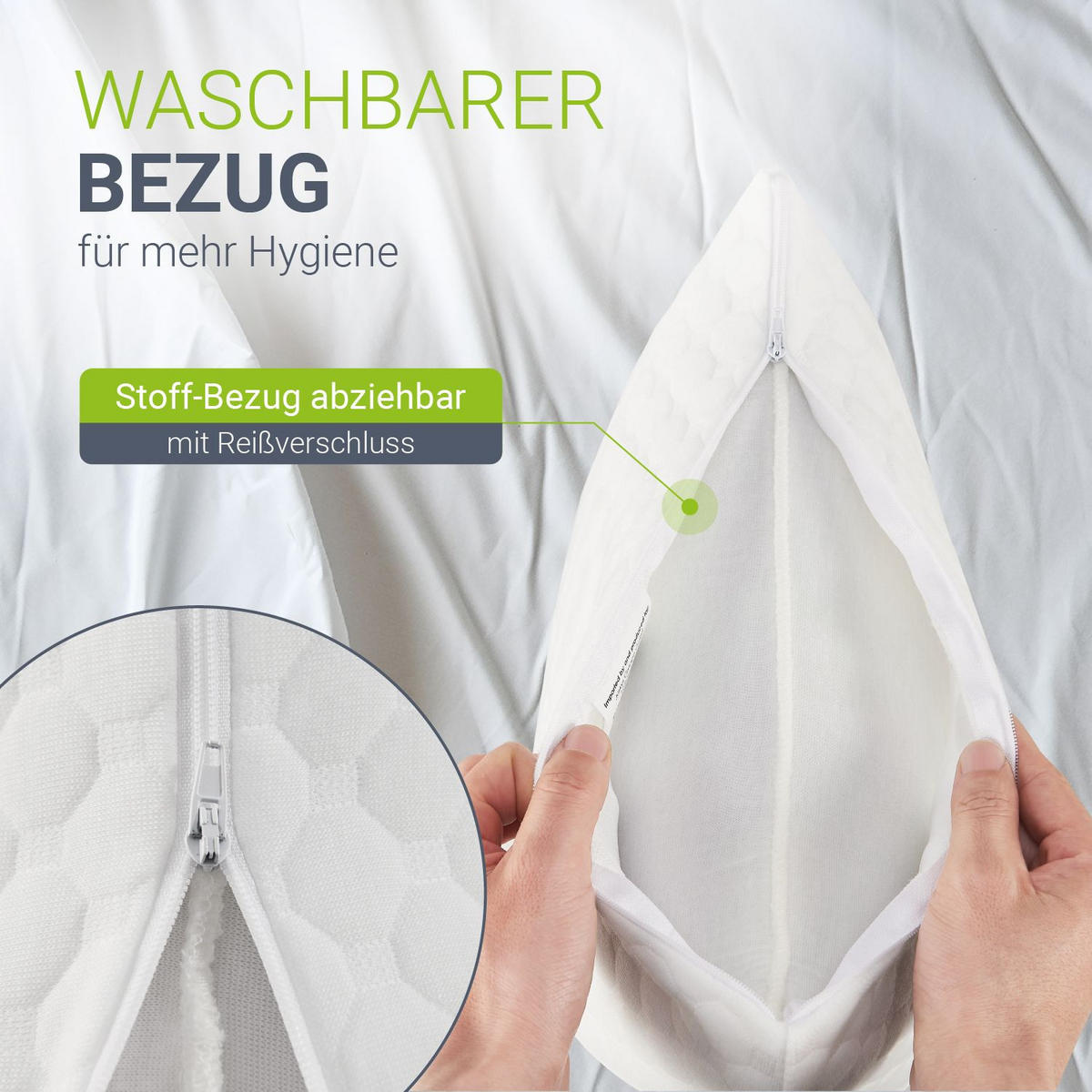 KOPFKISSEN 80x40 cm (2er-Set) - Weiß, Textil (40/80cm) - Juskys