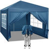 PAVILLON Pop-Up wasserdichter Faltpavillon, aus Oxford Metallrahmen 3 x 3 m - Blau, Metall (300/300/260cm) - Woltu