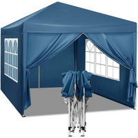 PAVILLON Pop-Up wasserdichter Faltpavillon, aus Oxford Metallrahmen 3 x 3 m - Blau, Metall (300/300/260cm) - Woltu
