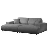 BIGSOFA - Silberfarben/Schwarz, Kunststoff/Textil (237/79/144cm) - home24