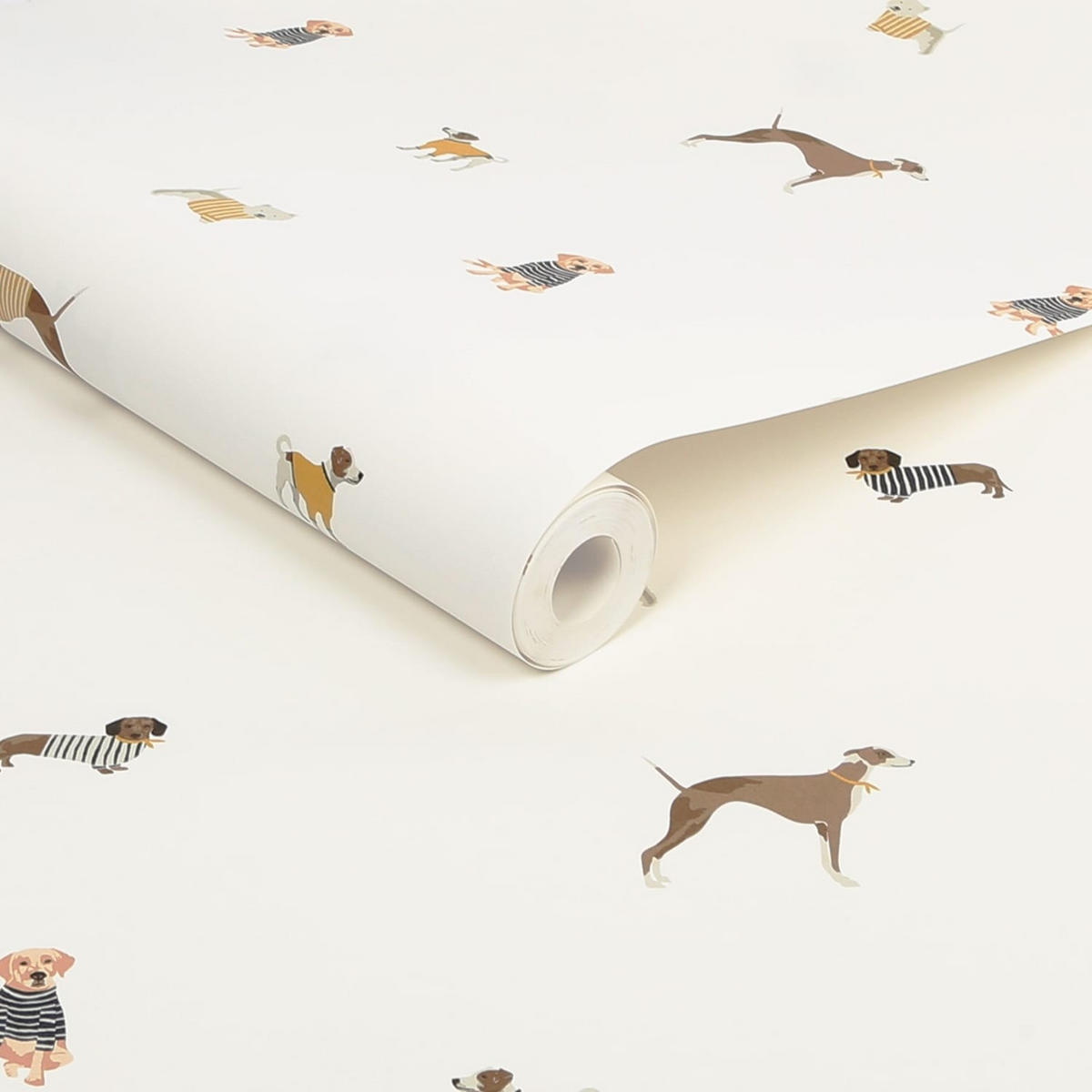 VLIESTAPETE - Hafenhunde - Weiß - Multicolor, Papier/Kunststoff (52/1000cm) - Joules