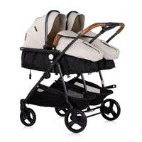 GESCHWISTERKINDERWAGEN Duo Smart creme klappbar, umbaubar, verstellbar, Fußsack - Creme, Metall (80/75/104cm) - Chipolino