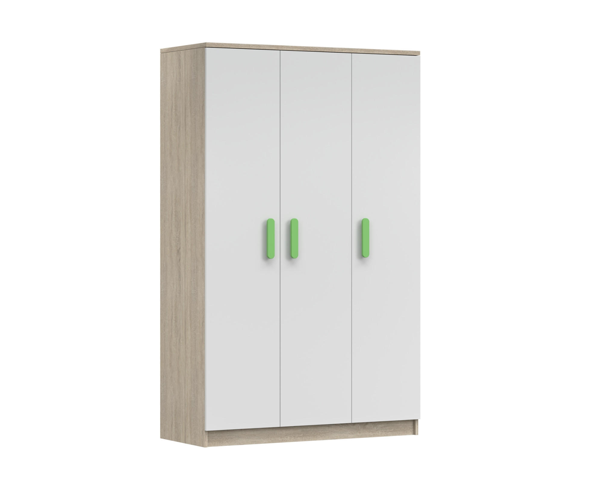 Deine Möbel 24 Kinderkleiderschrank Weiß, Sonoma Eiche, Grün 120x192x50 cm