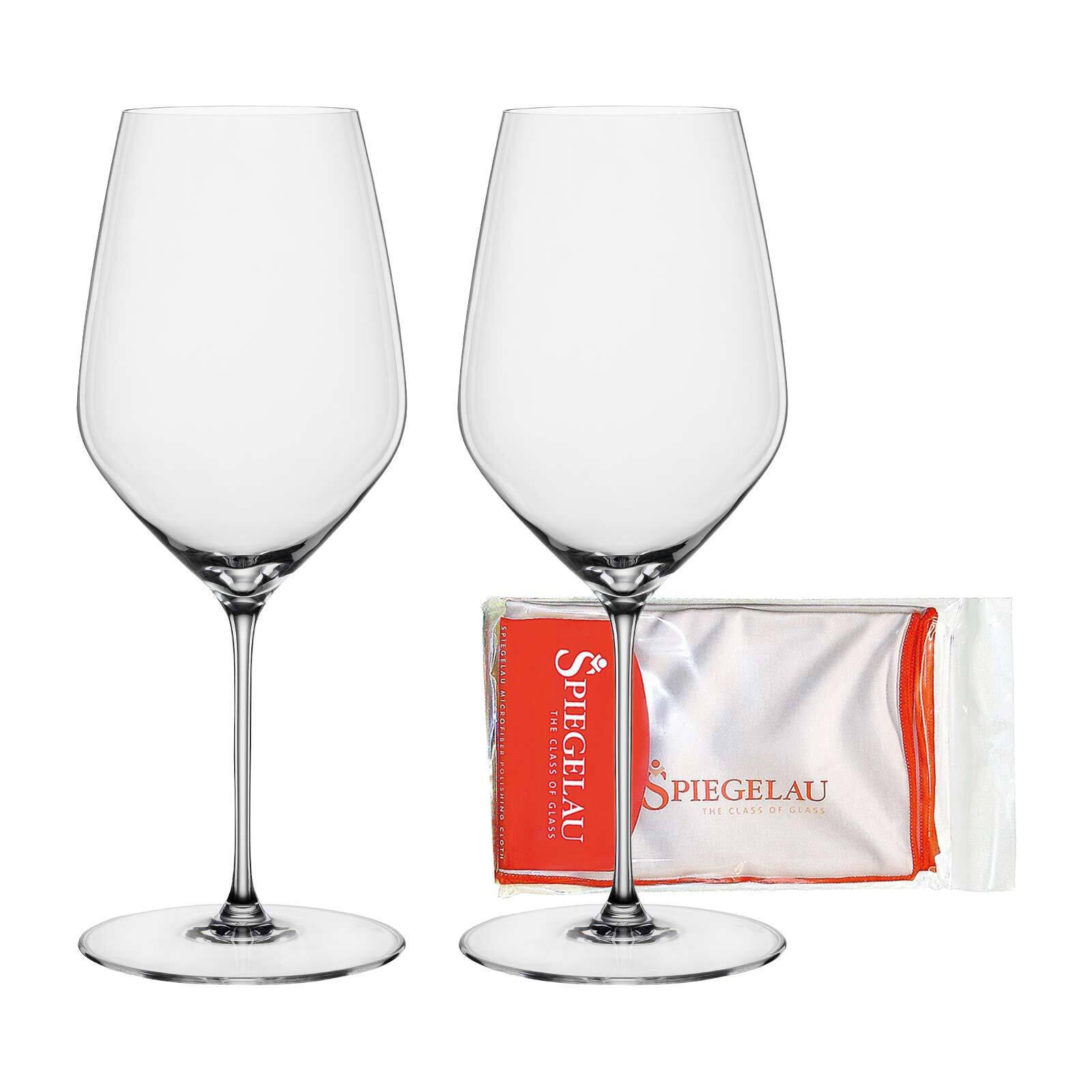 BORDEAUXGLÄSER + POLIERTUCH Hi-Lite transparent 650 ml 2er Set - Transparent, Glas (0.65L) - Spiegelau