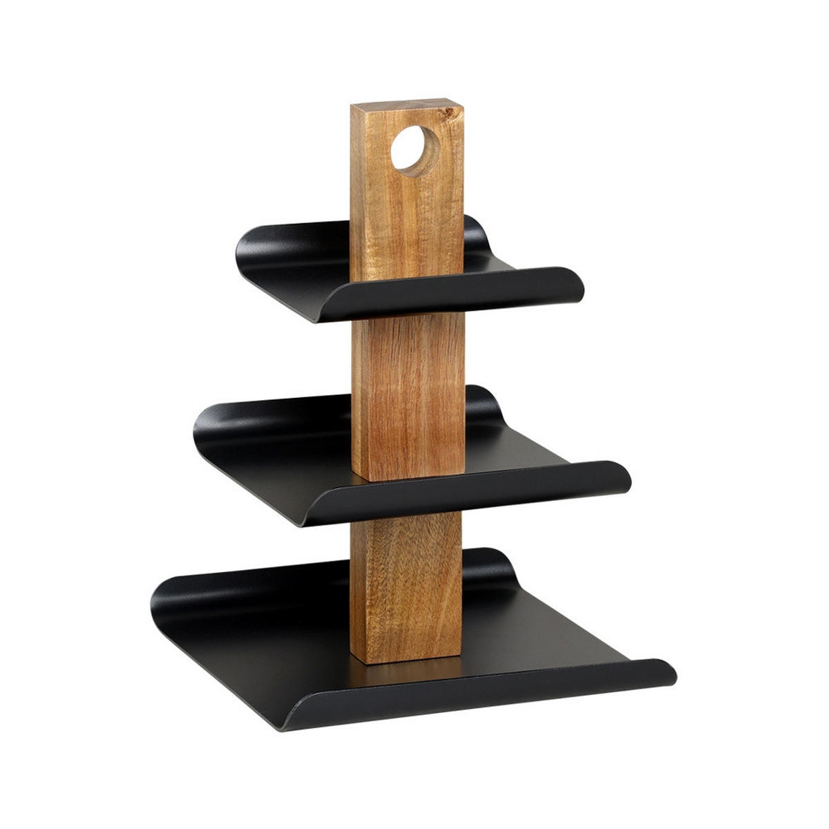 ETAGERE Schwarz 24,5/24/34 cm - Schwarz, Metall (34cm) - Kesper