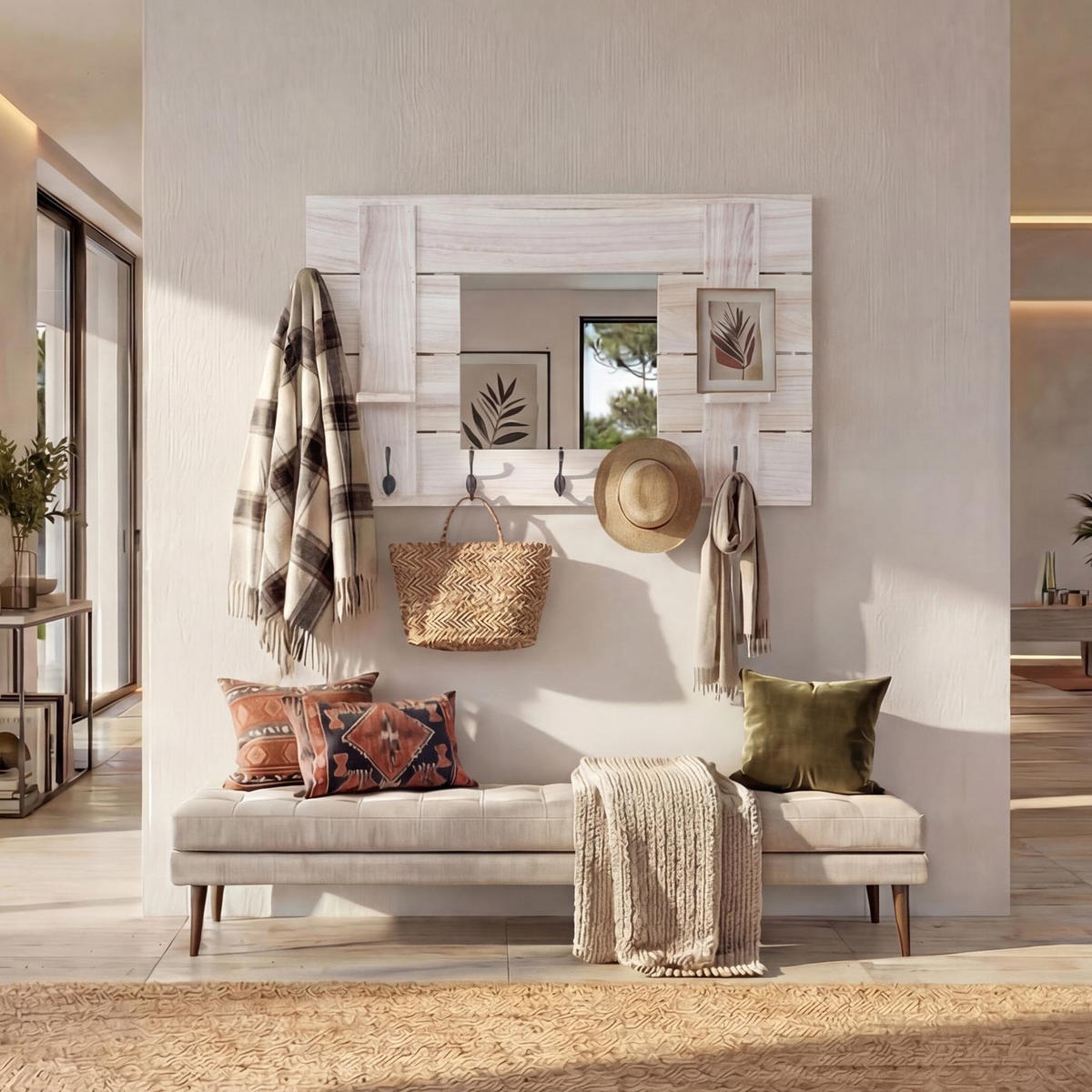 WANDGARDEROBE MIT SPIEGEL Braun - Braun, Holz (90/60/14cm) - MCW