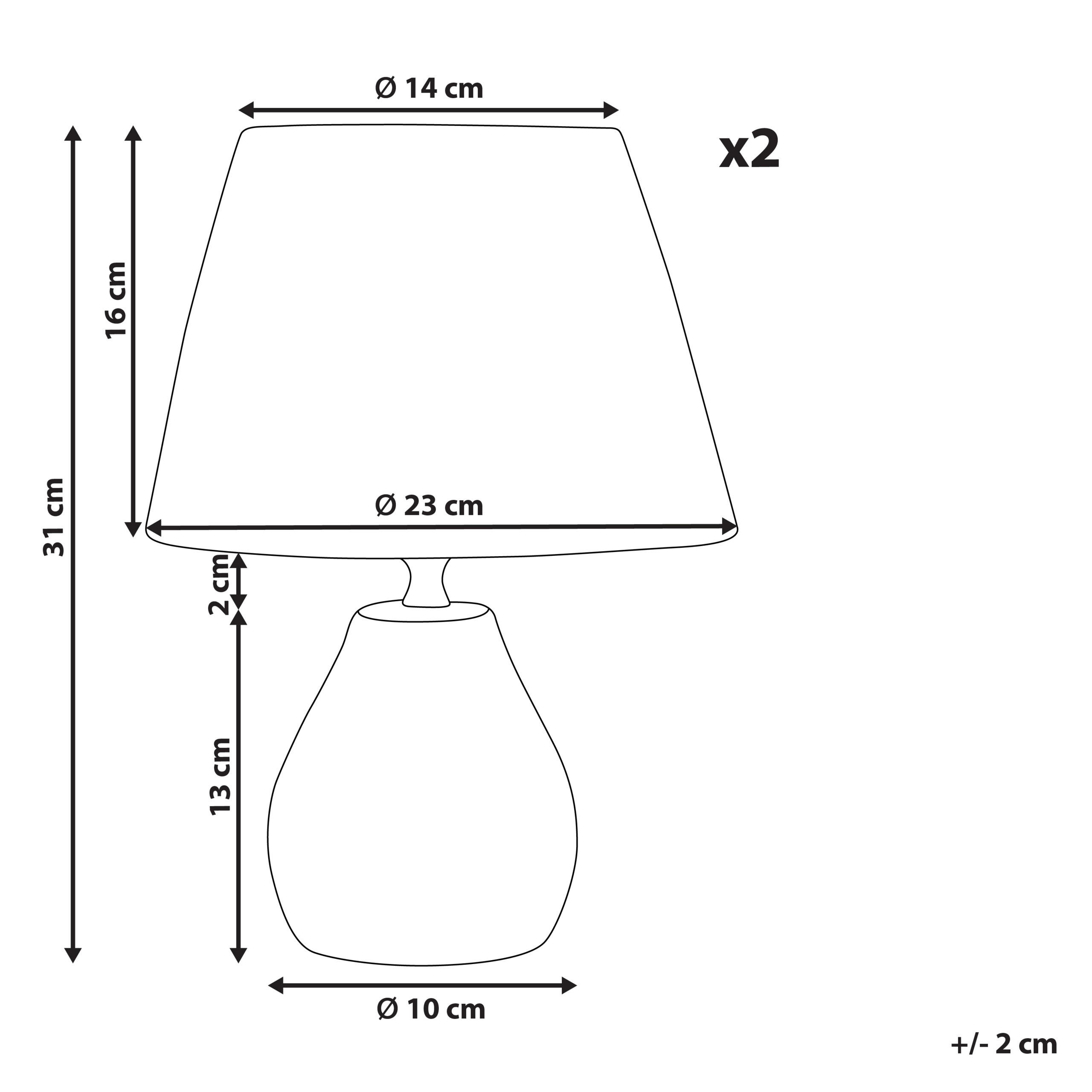 Thumbnail - Beliani Tischleuchte, Grau, Hellbraun, Keramik, 14x31x23 cm, Lampen & Leuchten, Innenbeleuchtung, Tischlampen, Tischlamp...