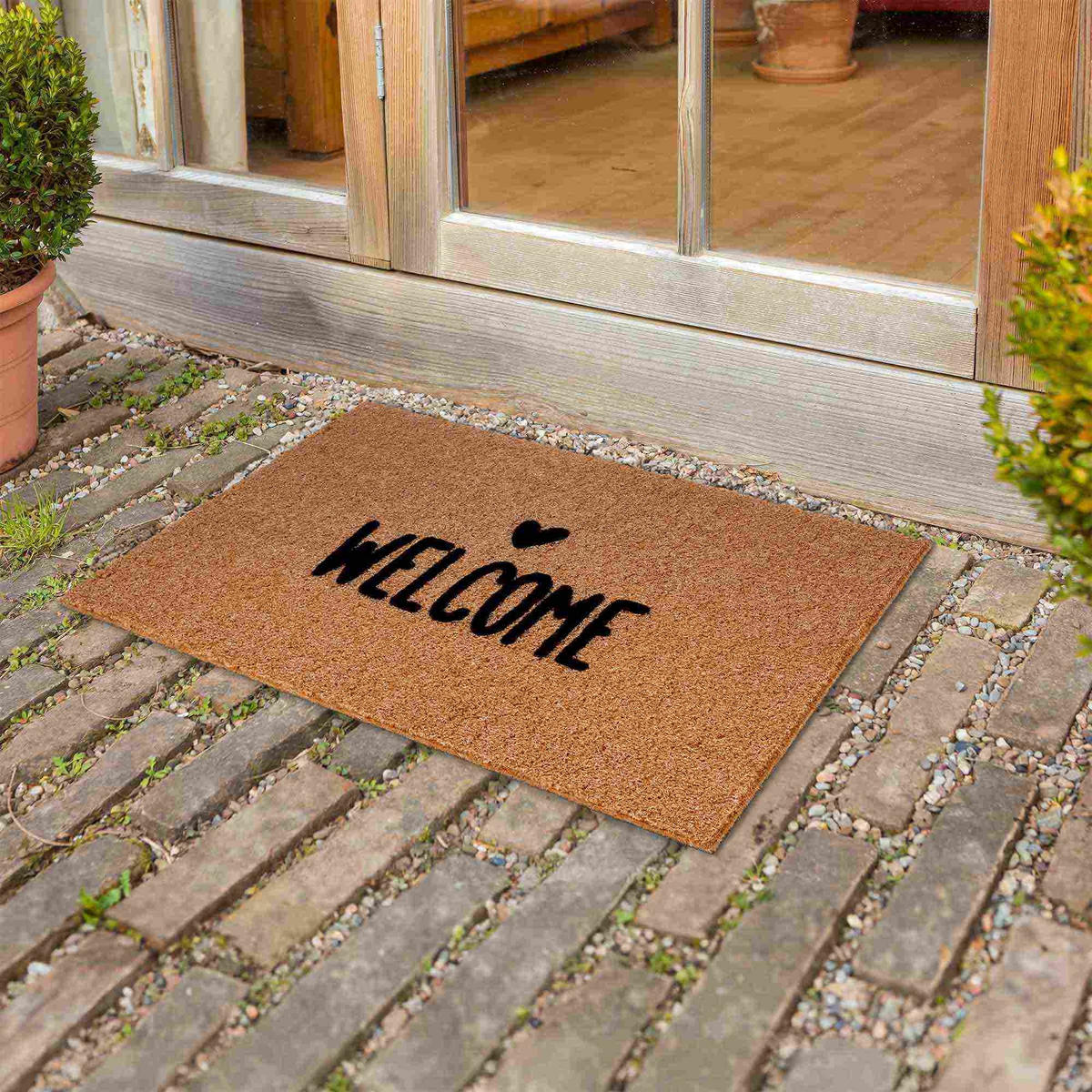 FUSSMATTE AUßEN POWER FLOCK - Sandfarben, Textil (45/75cm) - Astra