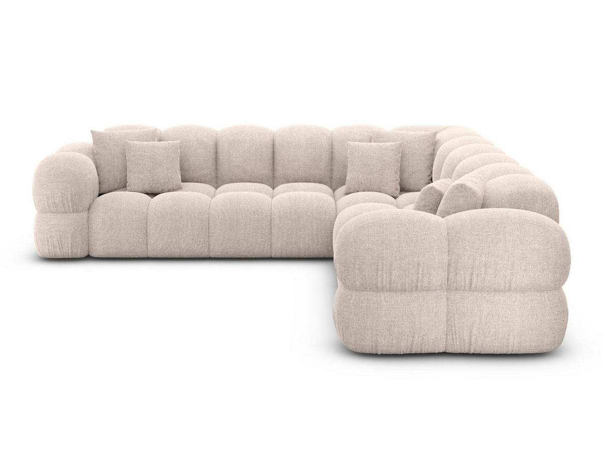 COUCH Monteverde L-Form Beige Strukturstoff - Beige, Textil (253/253cm)
