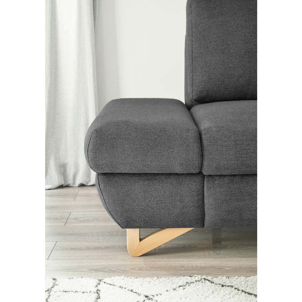 Thumbnail - Furn.Design Ecksofa, Grau, Holz, Textil, Nachbildung, 4-Sitzer, L-Form, Ottomane rechts, 284x166 cm, Wohnzimmer, Sofas &...