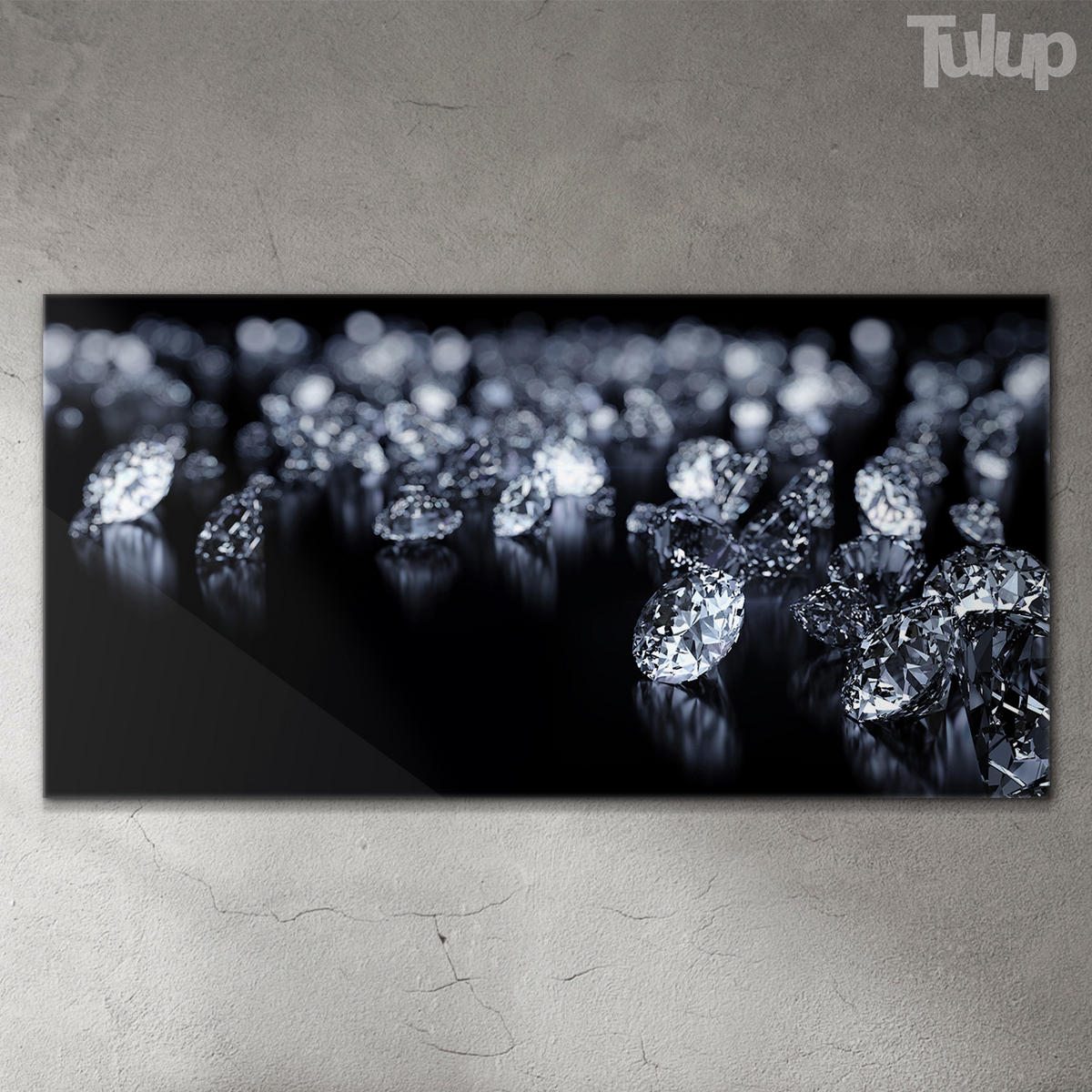 GLASBILD 120x60 cm Edelsteine - Schwarz, Glas (120/60cm) - TULUP