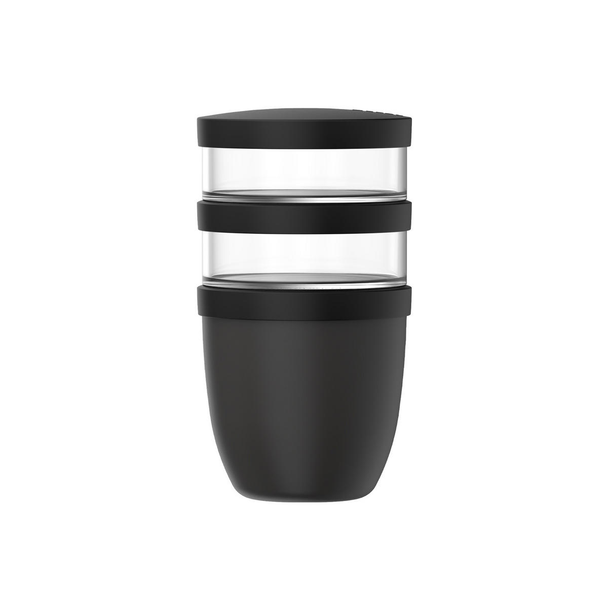 LUNCHPOT Ellipse Nordic Black 500 ml + 2x 200 ml - Schwarz, Kunststoff (10.7/20/10.7cm) - Mepal