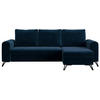 ECKSOFA Axel Velvet Dunkelblau - Schwarz/Dunkelblau, Textil/Metall (242/140cm) - MKS
