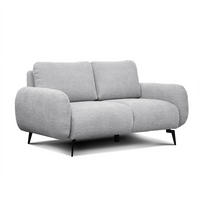 SOFA FEBE 2-Sitzer, hellgrau - Hellgrau/Schwarz, Holz/Textil (160/82/96cm) - Courtois Laville