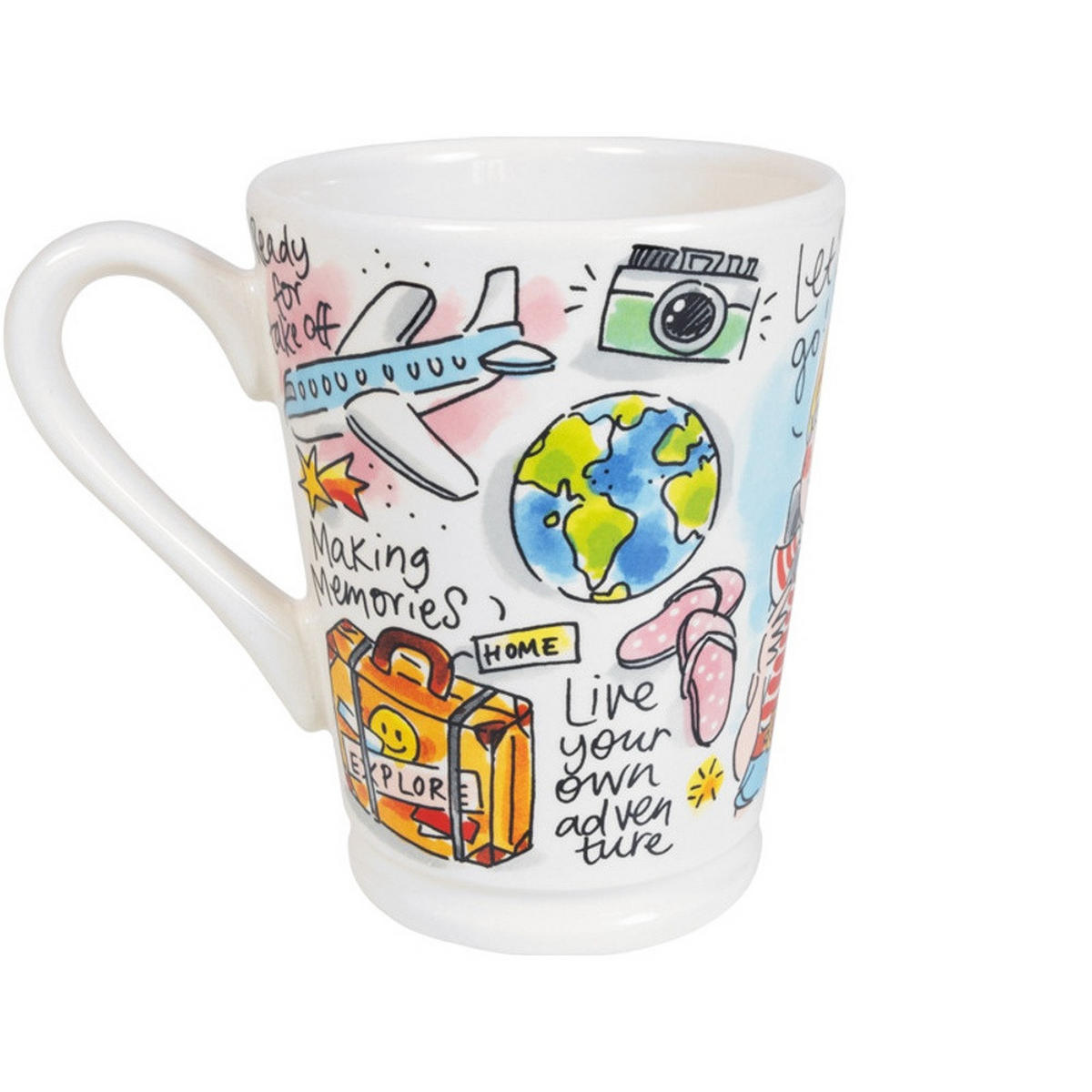 XL-BECHER Liebe zum Reisen in Bunt - 500 ml - Multicolor, Keramik (0.5L) - Blond Amsterdam