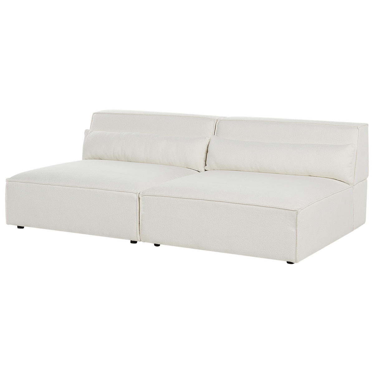 2-SITZER-SOFA Bouclé cremeweiß ohne Armlehnen Hellnar - Weiß, Textil (204/70/126cm) - Beliani