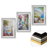 WANDBILDER 3er Set - 20x30 cm Silberner Rahmen - Charmante Straßen, Pflanzen, Meer - Silberfarben, Kunststoff (20/30cm) - ArtPrintCave