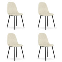 ESSZIMMERSTUHL 4-er Set DAPI beiger Sitz - Beige, Textil (44.5/87.5/50.5cm) - Valora