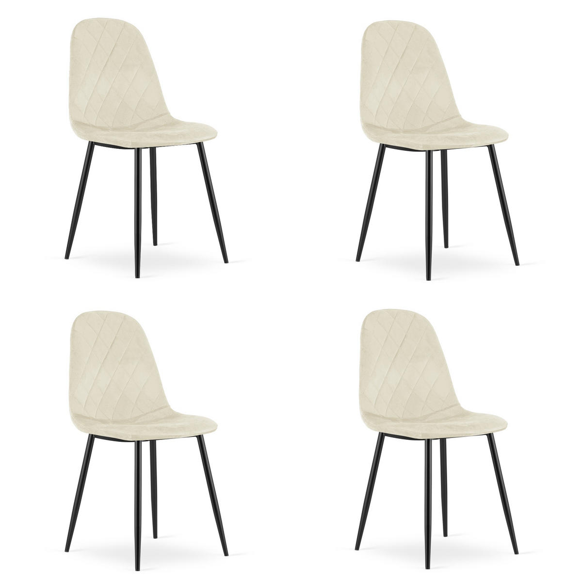 ESSZIMMERSTUHL 4-er Set DAPI beiger Sitz - Beige, Textil (44.5/87.5/50.5cm) - Valora