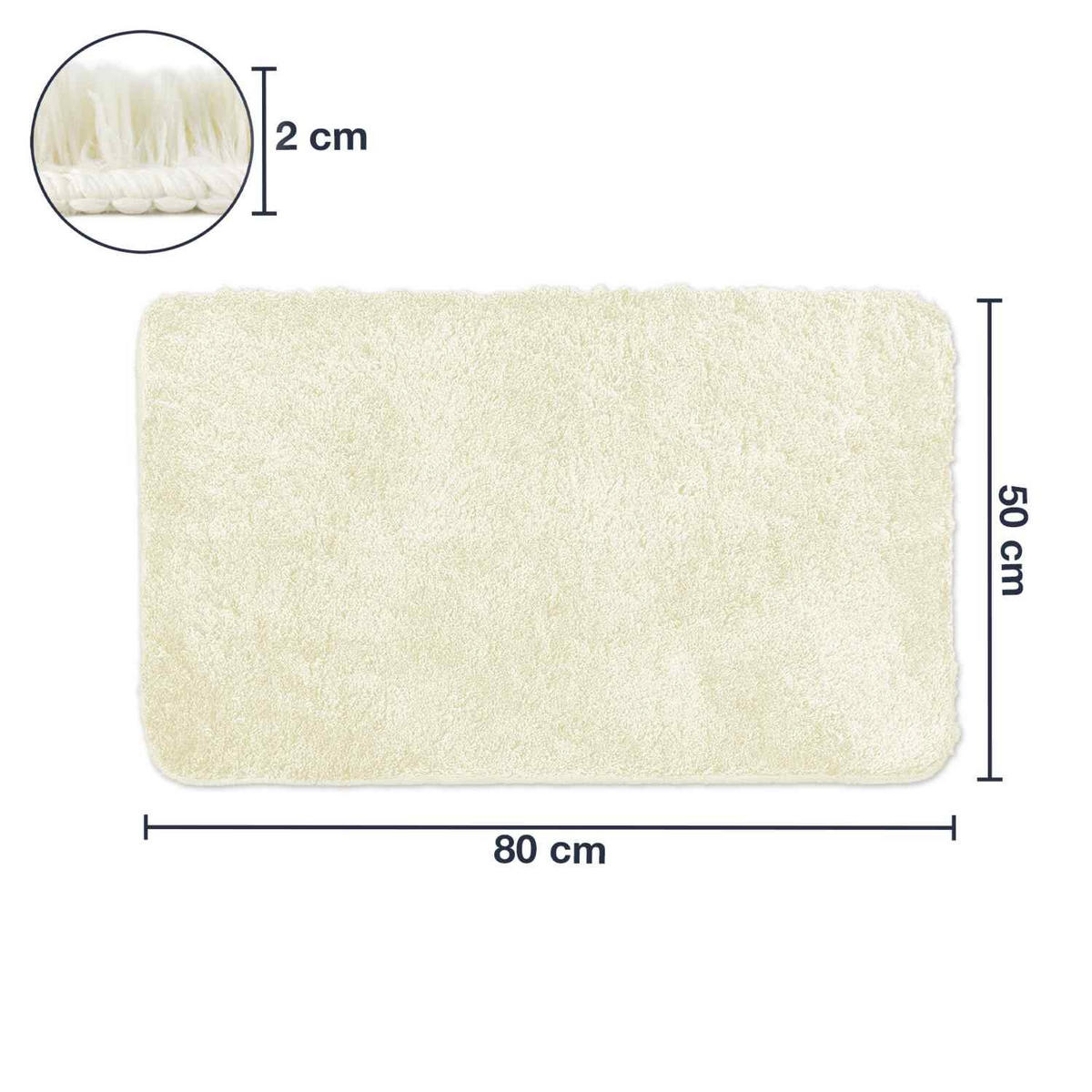 BADEMATTE Florenz - Creme, Textil (50/80cm) - WohnDirect