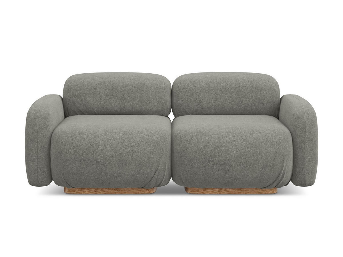 3-SITZER SOFA Bouclé Stoff Beige - Greige/Beige, Holz/Textil (190/73/95cm) - Makamii