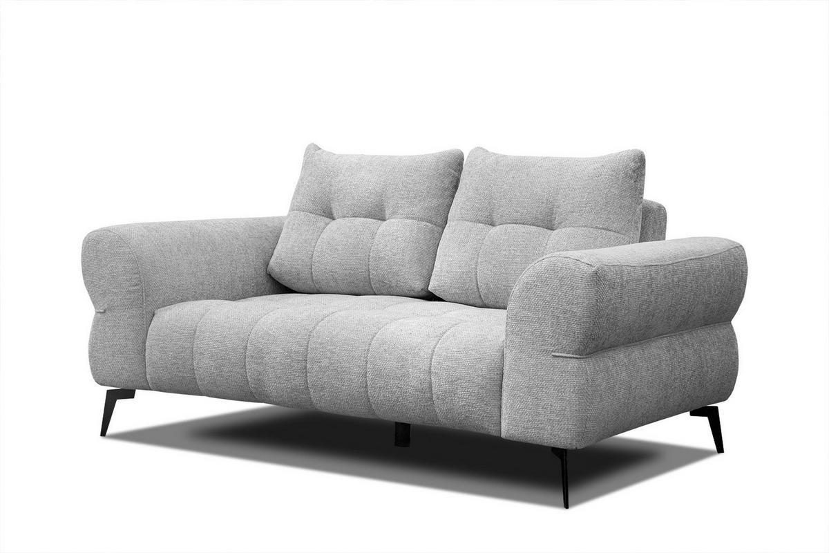 SOFA SALVINI 2-Sitzer, hellgrau - Hellgrau/Schwarz, Holzwerkstoff/Textil (176/88/99cm) - Courtois Laville