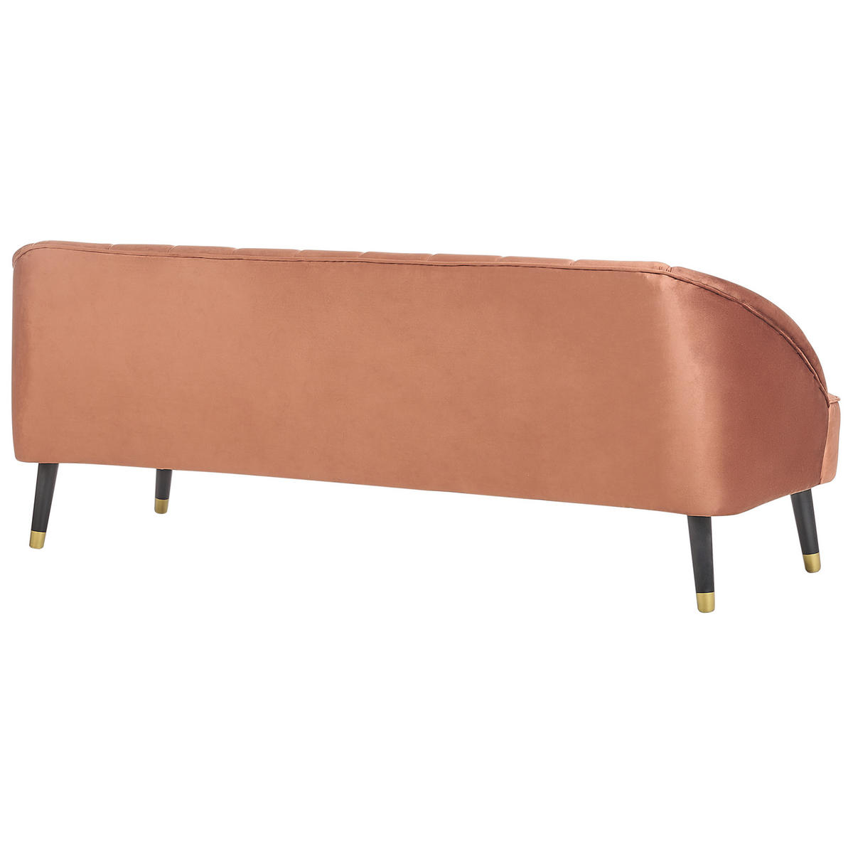 3-SITZER-SOFA Samtstoff goldbraun Alsvag - Goldfarben/Schwarz, Textil (191/73/73cm) - Beliani