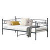 TAGESBETT Kerava - Dunkelgrau, Metall (90/200cm) - [en.casa]