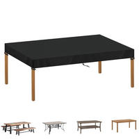 ABDECKPLANE Gartentisch 200 x 100 x 15 cm Schwarz - Schwarz, Textil (100/15/200cm)