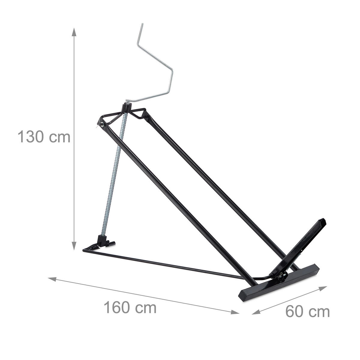 HEBEVORRICHTUNG Rasentraktor - Schwarz, Metall (160/130/60cm) - Relaxdays