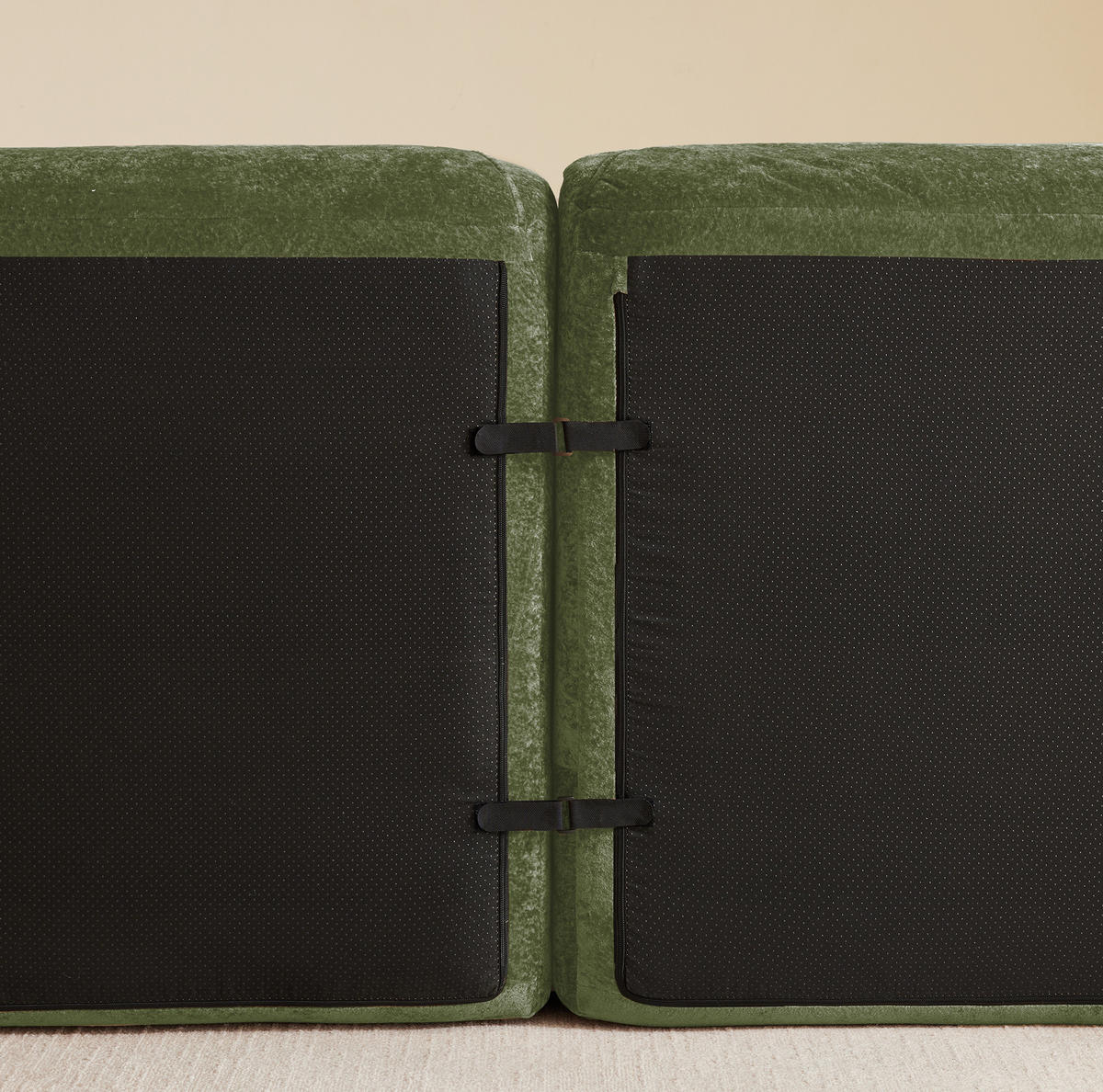 SOFA modular rahmenlos Chenille Green - Grün, Kunststoff (95/76/204cm) - Meubliv