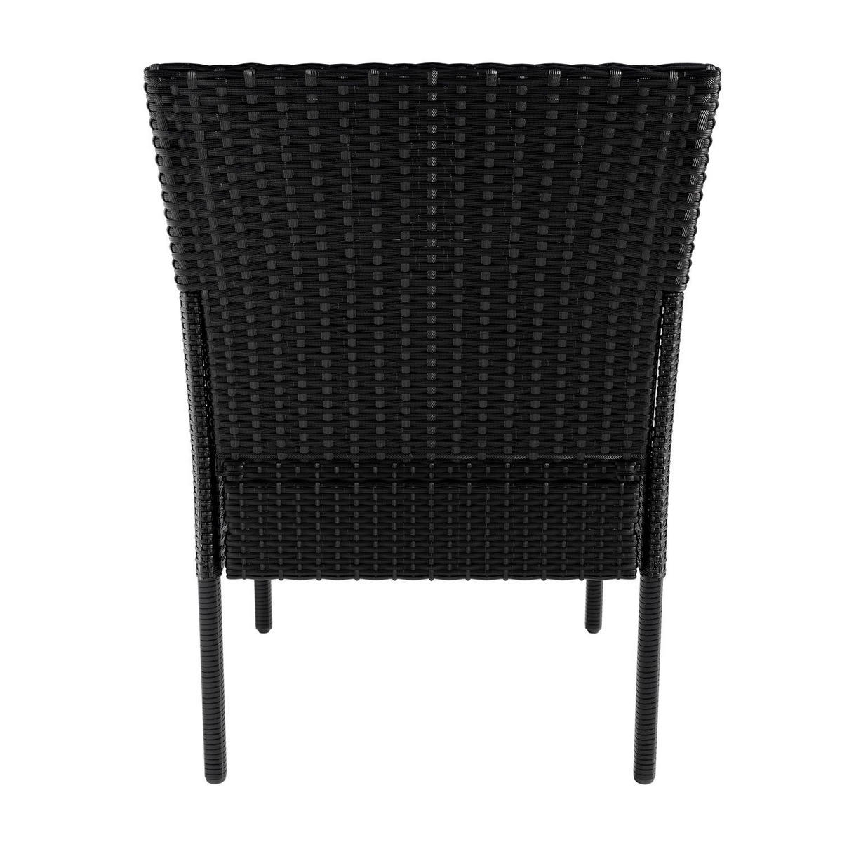 GARTENSET Fort Myers schwarz / dunkelgrau - Anthrazit/Schwarz, Kunststoff/Metall - Juskys