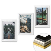 WANDBILDER 3er-Set - 20x30 cm Weißer Rahmen - Brücke, Wald, See, Boote, Berge - Weiß, Kunststoff (20/30cm) - ArtPrintCave