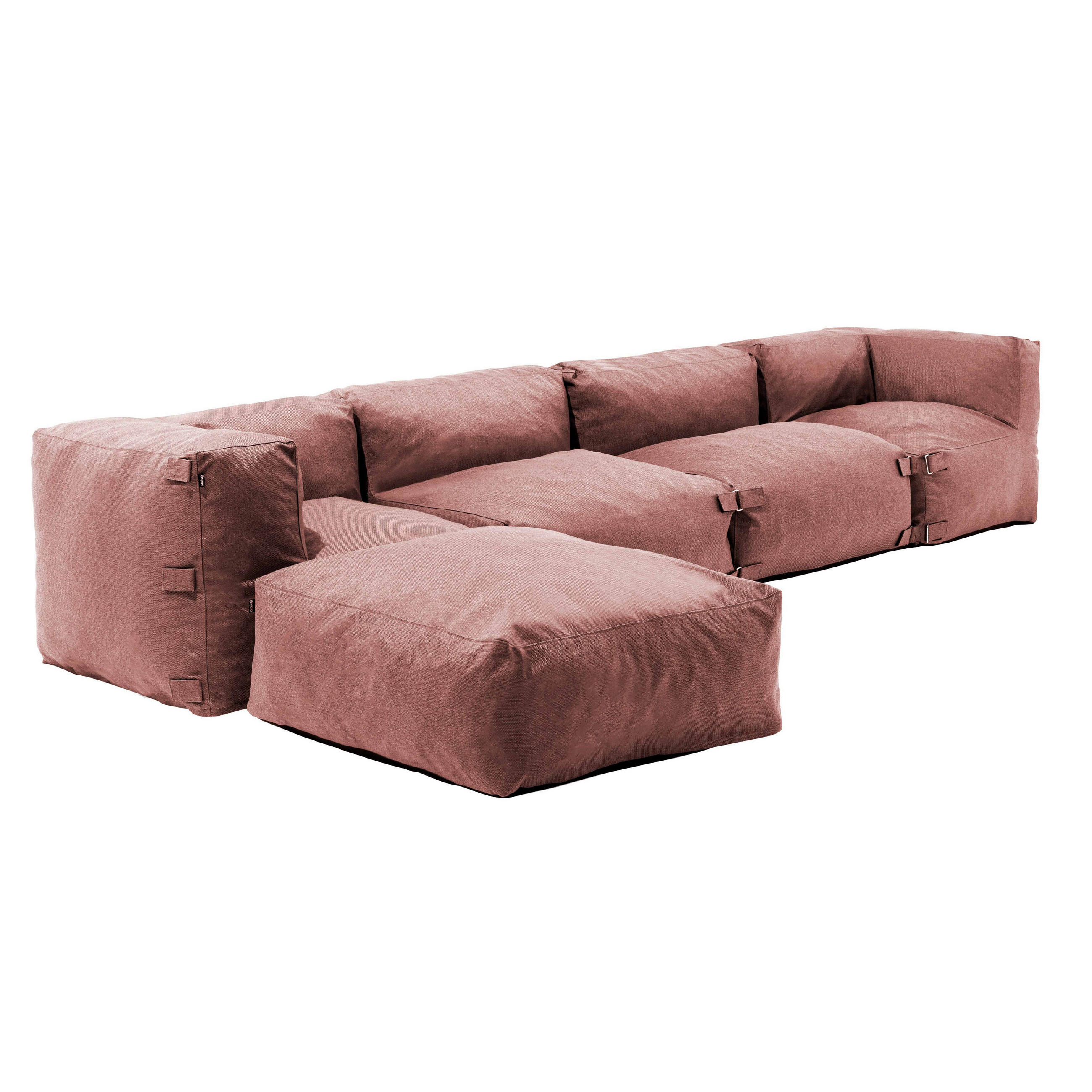 GARTENSOFA mit 5 Sitzplätzen, Terrakotta - Braun, Textil (85/65/340cm) - Oviala