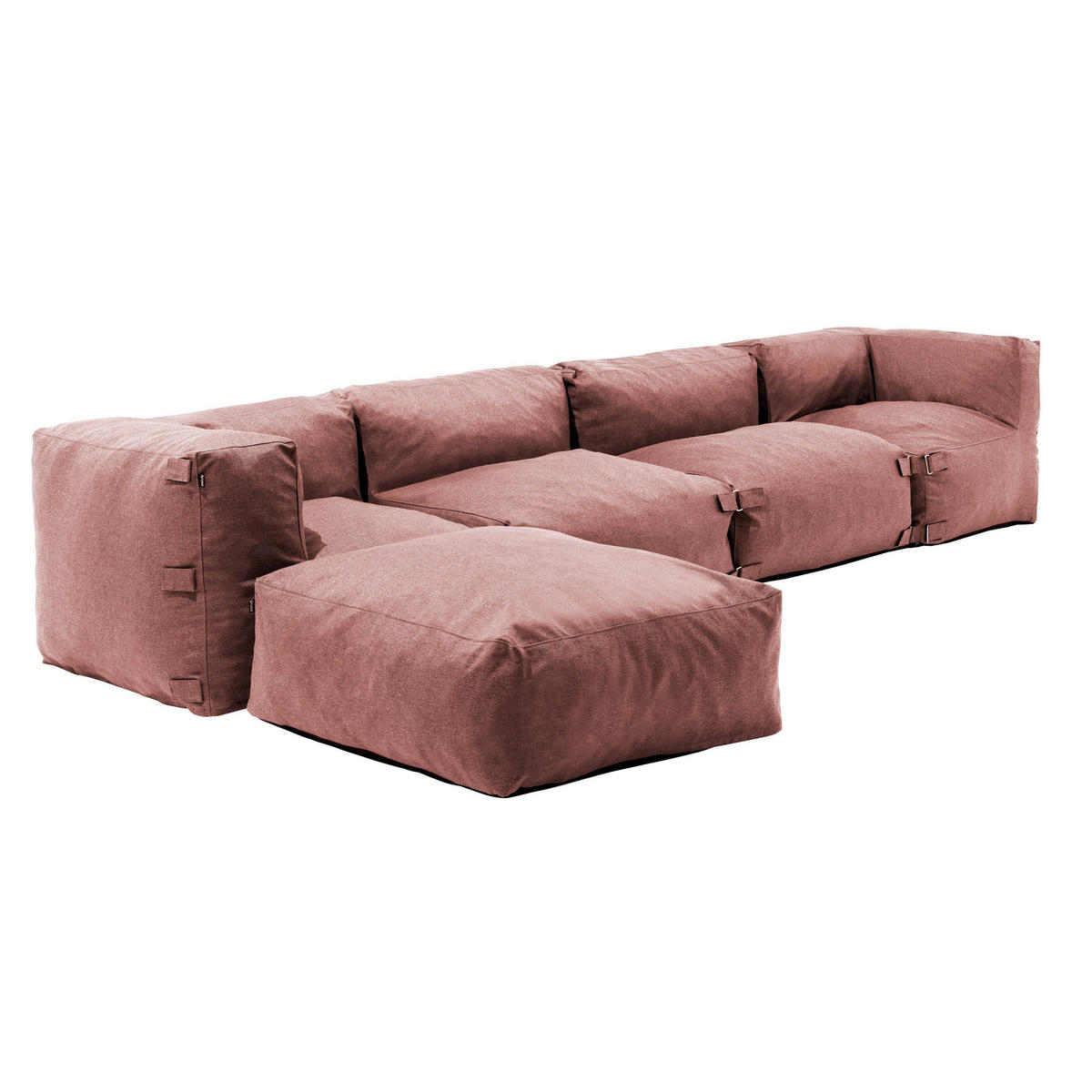 GARTENSOFA mit 5 Sitzplätzen, Terrakotta - Braun, Textil (85/65/340cm) - Oviala