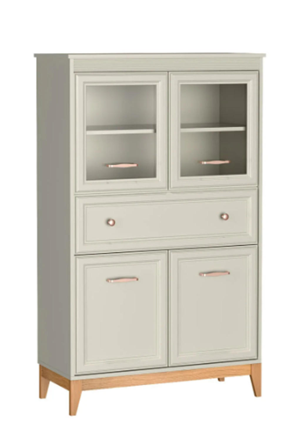 VITRINESCHRANK WINDSOR W-5 - Kaschmir, Holzwerkstoff (92/151/41cm) - Meblini