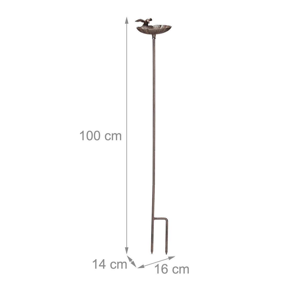 VOGELTRÄNKE - Dunkelbraun, Metall (14/100/16cm) - Relaxdays