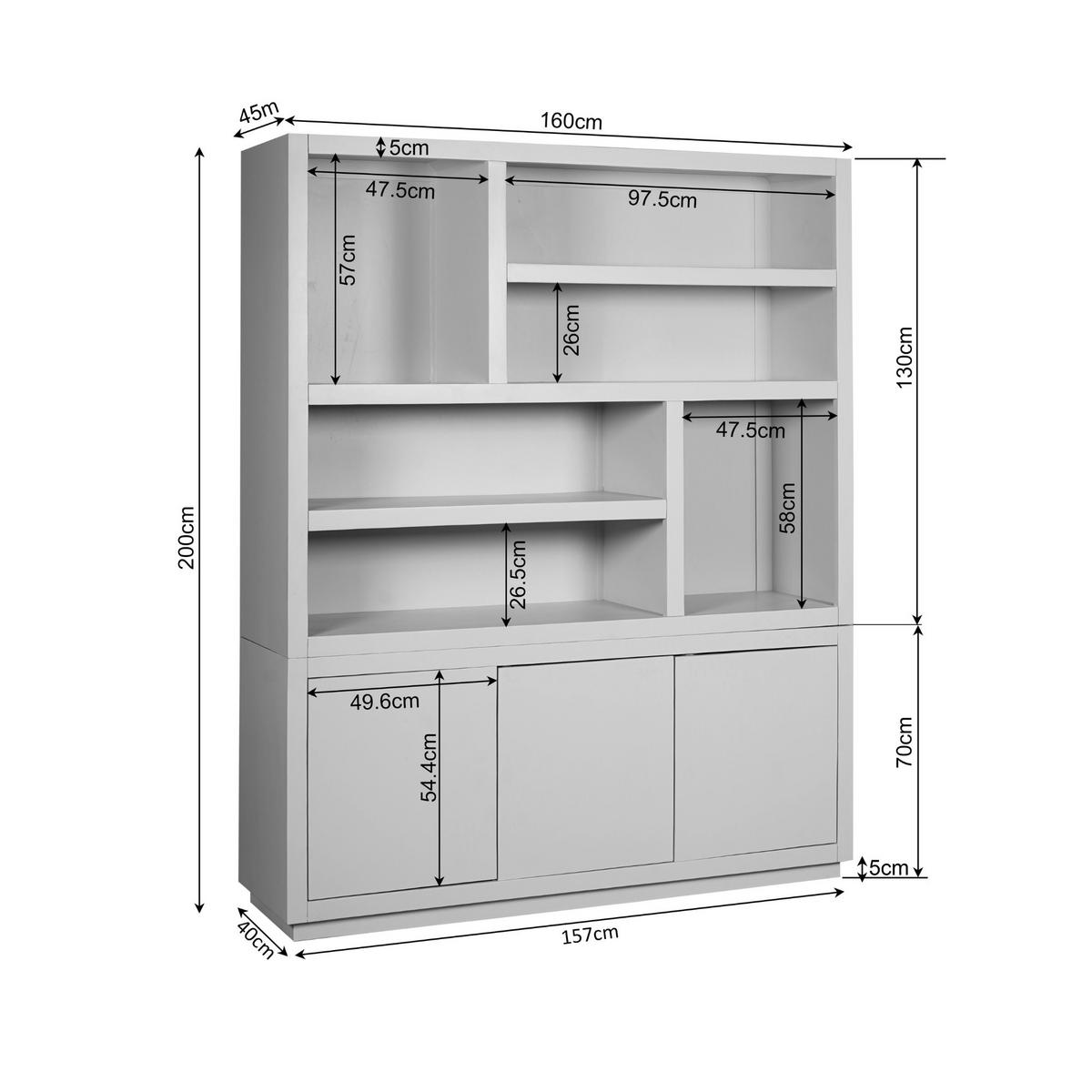 REGAL Brussel Braun 45/160/200 cm - Braun, Holz (160/200/45cm) - Starfurn