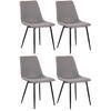 STUHL 4er Set Stoff grau - Schwarz/Grau, Textil/Metall (45/83/57cm) - CLP