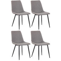 STUHL 4er Set Stoff grau - Schwarz/Grau, Textil/Metall (45/83/57cm) - CLP
